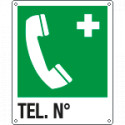 Cartello telefono di emergenza TELEFONO N. EN ISO 7010