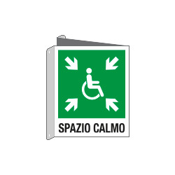 Cartello bifacciale emergenza spazio calmo EN ISO 7010