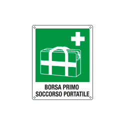 Cartello emergenza borsa primo soccorso portatile EN ISO 7010 E027