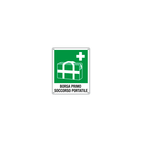 Cartello emergenza borsa primo soccorso portatile EN ISO 7010 E027