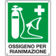 Cartello emergenza ossigeno per rianimazione EN ISO 700 E028