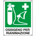 Cartello emergenza ossigeno per rianimazione EN ISO 700 E028