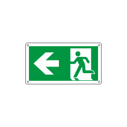 Cartello uscita di emergenza freccia a sinistra EN ISO 7010