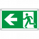 Cartello uscita di emergenza freccia a sinistra EN ISO 7010