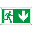 Etichetta adesiva uscita di emergenza freccia indietro EN ISO 7010
