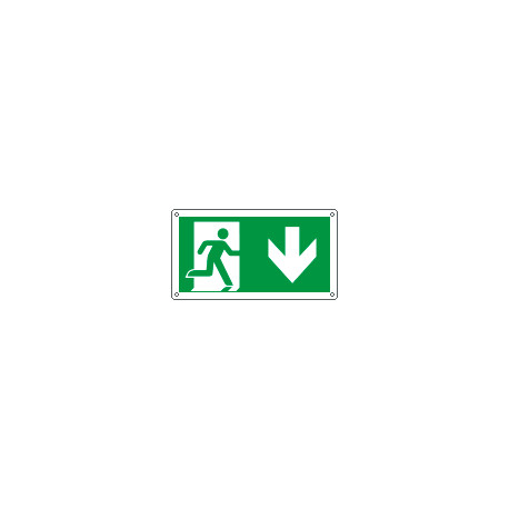 Etichetta uscita di emergenza freccia indietro EN ISO 7010