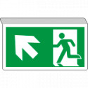 Cartello SOSPESO bifacciale uscita emergenza NORD OVEST EN ISO 7010