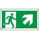 Cartello uscita di emergenza in alto dx EN ISO 7010