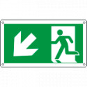 Cartello uscita di emergenza freccia in basso a sinistra EN ISO 7010