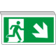 Cartello SOSPESO bifacciale uscita emergenza freccia basso DX ISO 7010