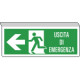 Cartello SOSPESO bifacciale uscita emergenza freccia sx EN ISO 7010
