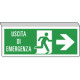 Cartello SOSPESO bifacciale uscita emergenza freccia dx EN ISO 7010