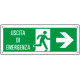 Cartello uscita di emergenza freccia a destra e scritta EN ISO 7010