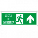 Cartello uscita di emergenza freccia avanti Uscita Em. EN ISO 7010