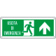 Etichetta uscita di emergenza freccia avanti Uscita Em. EN ISO 7010