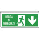 Cartello SOSPESO bifacciale uscita emergenza freccia indietro ISO 7010