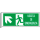 Cartello BIFACCIALE uscita emergenza in alto sn c scritta EN ISO 7010
