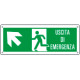 Cartello uscita di emergenza freccia alto sx Uscita Em. EN ISO 7010
