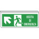 Cartello SOSPESO bifacciale uscita emergenza freccia alto sx ENISO7010