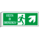Cartello BIFACCIALE uscita emergenza in alto a destra EN ISO 7010