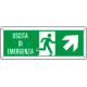 Etichetta uscita di emergenza freccia alto dx Uscita Em. EN ISO 7010