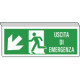 Cartello SOSPESO bifacciale uscita emergenza in basso a sx EN ISO 7010