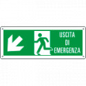 Cartello uscita di emergenza freccia basso sx Uscita Em. EN ISO 7010