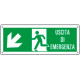 Cartello uscita di emergenza freccia basso sx Uscita Em. EN ISO 7010