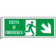 Cartello BIFACCIALE uscita emergenza freccia ds in basso ISO 7010