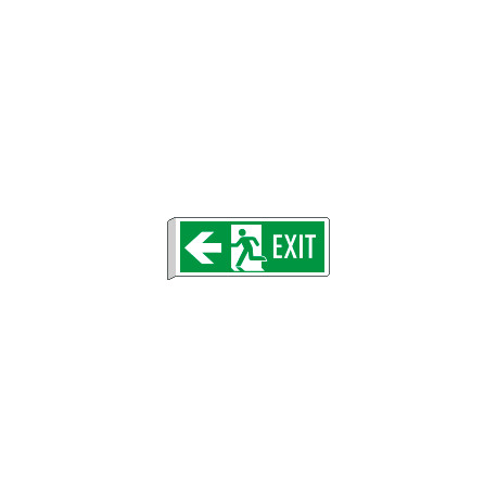 Cartello BIFACCIALE uscita di emergenza freccia sx EXIT EN ISO 7010