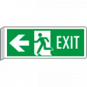 Cartello BIFACCIALE uscita di emergenza freccia sx EXIT EN ISO 7010