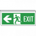 Cartello SOSPESO bifacciale uscita emergenza freccia sx EN ISO 7010