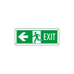 Etichetta uscita di emergenza freccia sinistra con EXIT EN ISO 7010