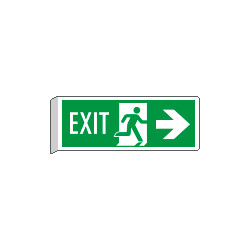 Cartello BIFACCIALE EXIT freccia a destra EN ISO 7010