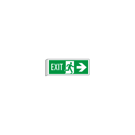 Cartello BIFACCIALE EXIT freccia a destra EN ISO 7010