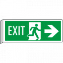 Cartello BIFACCIALE EXIT freccia a destra EN ISO 7010