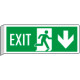 Cartello BIFACCIALE uscita emergenza EXIT freccia indietro EN ISO 7010