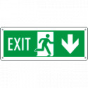 Cartello Exit freccia indietro Uscita Emergenza EN ISO 7010