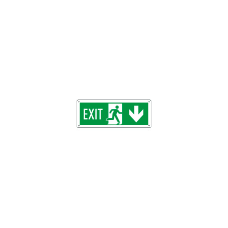 Cartello Exit freccia indietro Uscita Em. EN ISO 7010