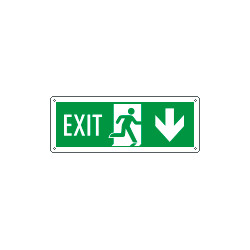 Etichetta Exit freccia indietro Uscita Emergenza EN ISO 7010