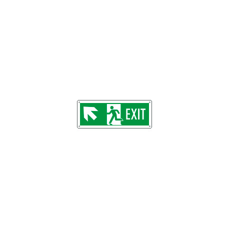 Cartello Exit freccia sinistra in alto EN ISO 7010