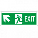 Cartello Exit freccia sinistra in alto EN ISO 7010