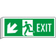 Cartello BIFACCIALE uscita emergenza EXIT freccia basso sx EN ISO 7010