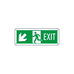 Cartello Exit freccia basso sx EN ISO 7010