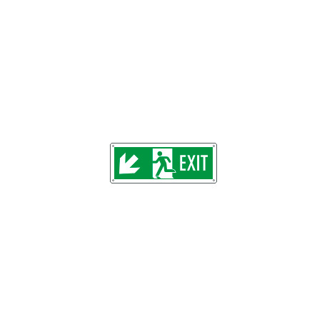 Cartello Exit freccia basso sx EN ISO 7010