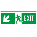 Cartello Exit freccia basso sx EN ISO 7010