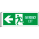 Cartello BIFACCIALE Emergency Exit freccia a sinistra EN ISO 7010