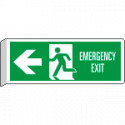 Cartello BIFACCIALE Emergency Exit freccia a sinistra EN ISO 7010