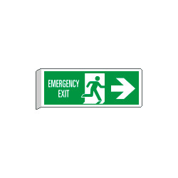 Cartello BIFACCIALE Emergency Exit freccia a destra EN ISO 7010