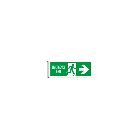 Cartello BIFACCIALE Emergency Exit freccia a destra EN ISO 7010